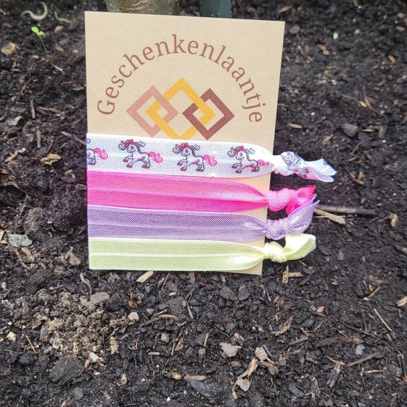 4 Ibiza Haarelastieken/Armbanden - Paarden