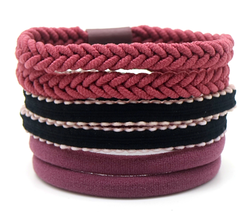 6 Haarelastieken - Set Paars