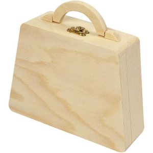 Houten tas met handvat - 17,5x13x5,5 cm