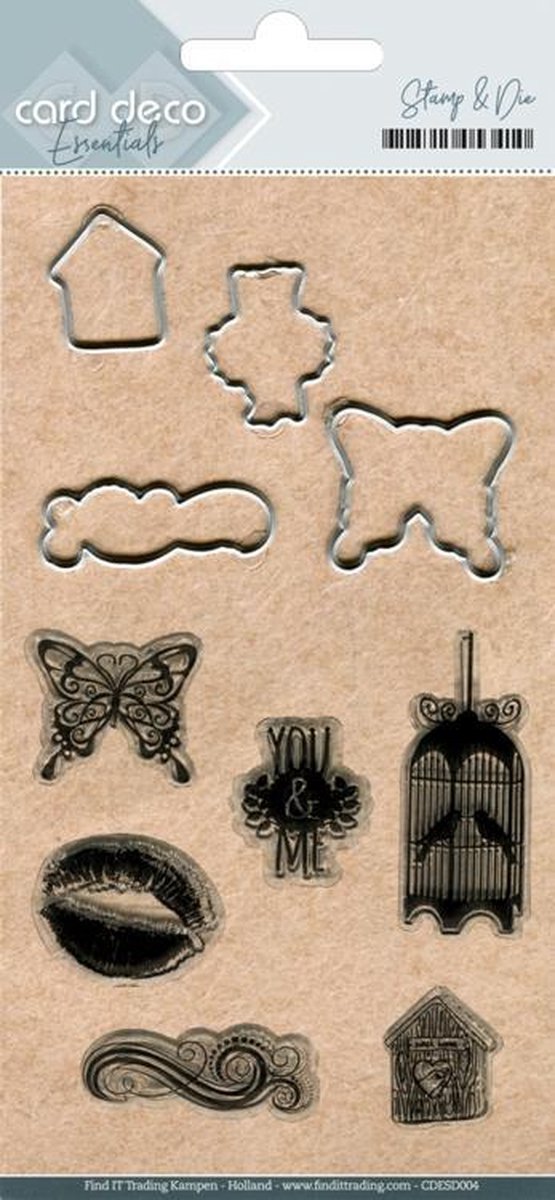 Clearstamp - Cutting Die - Card deco - Birds and Butterfly - CDESD004