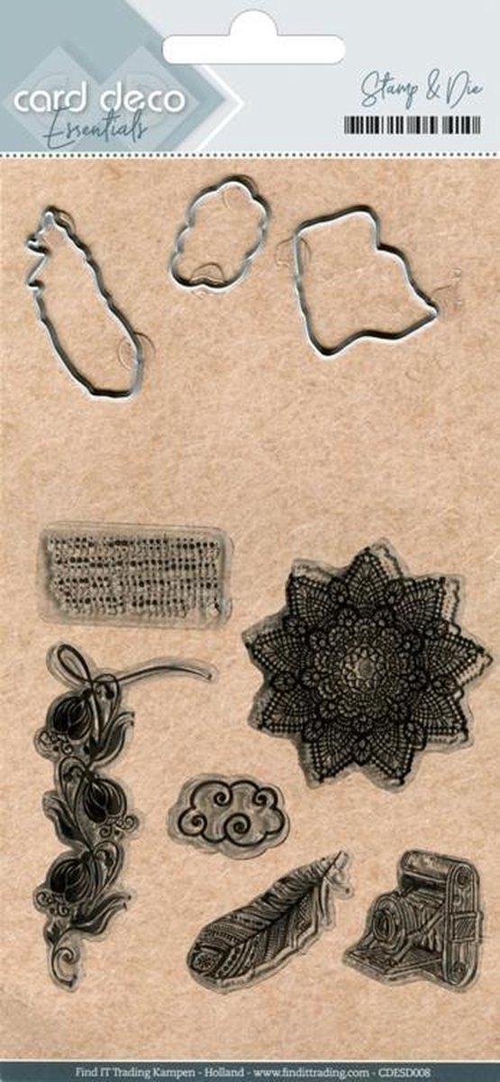 Clearstamp - Cutting Die - Card deco - Vintage - CDESD008