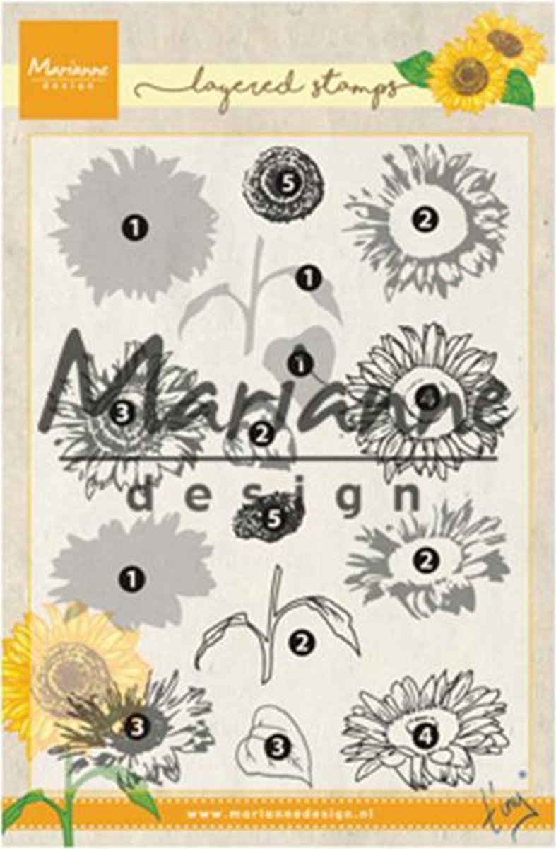 Clearstamp - Marianne Design - Layered - Sunflower - TC0865
