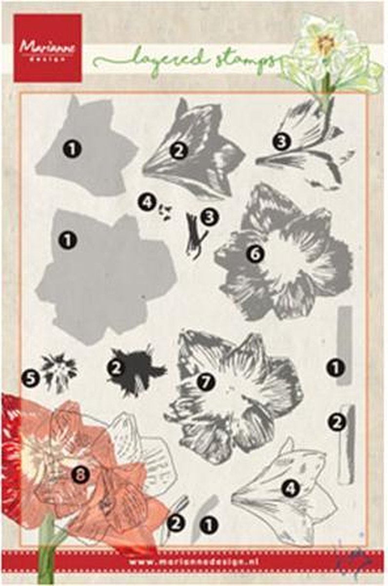 Clearstamp - Marianne Design - Layered - Amaryllis - TC0860