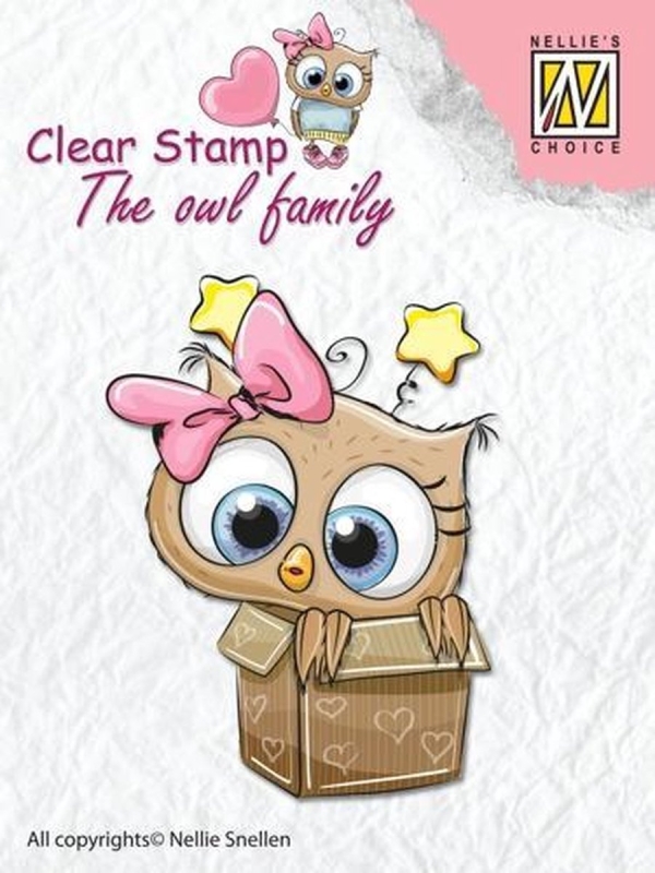 Nellie Snellen - Clear Stamp - The owl family - In the box