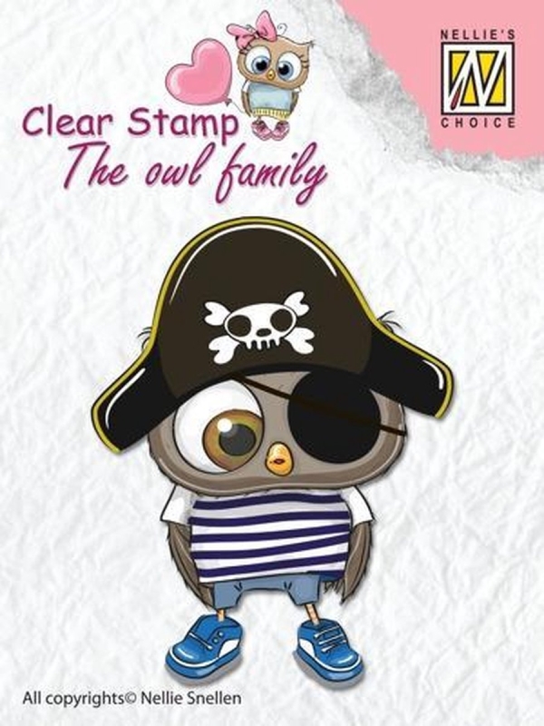 Nellie Snellen - Clear Stamp - The owl family - Pirate