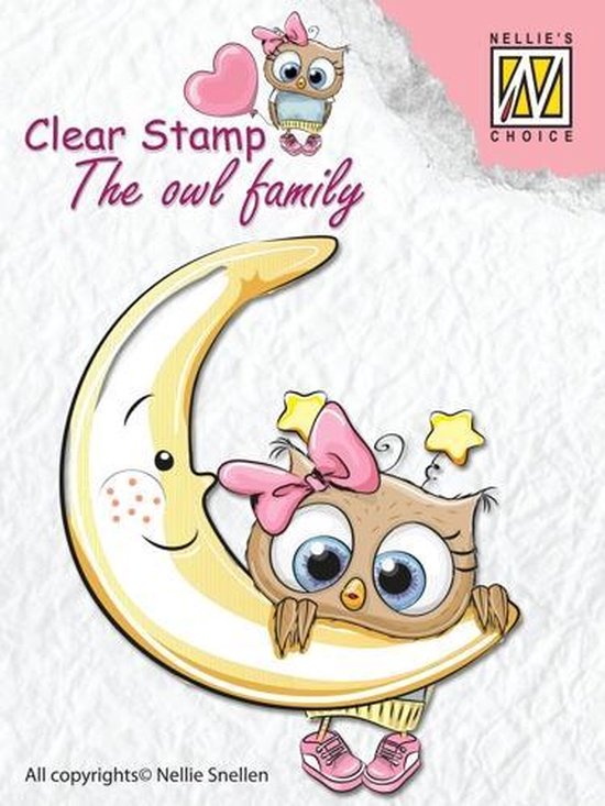 Nellie Snellen - Clear Stamp - The owl family - Moon