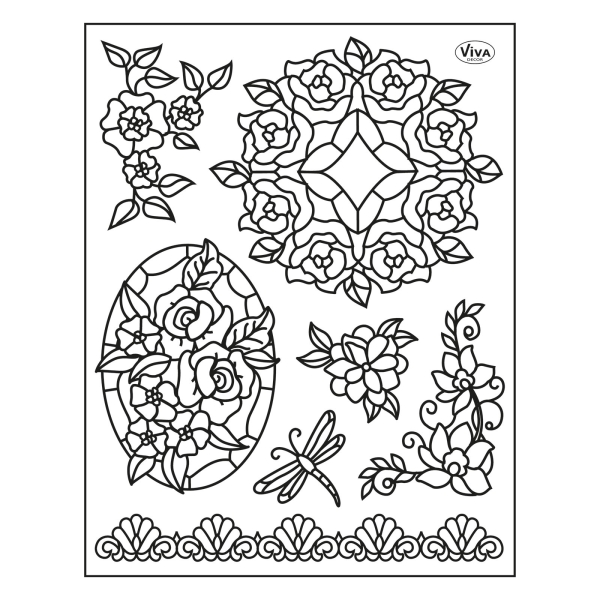 Viva Decor - Clear Stamp - Tiffany style with dragonfly