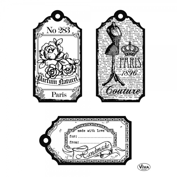 Viva Decor - Clear Stamp - Tags Paris