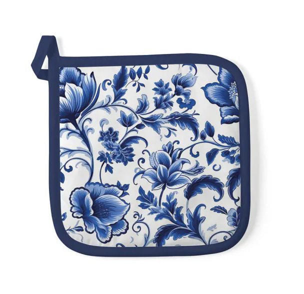 Ambiente - Pannenlap 20x20cm - Delft Blue florals