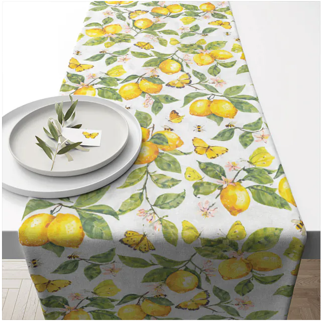 Ambiente - Tafelloper 40x150cm - Fresh lemons white