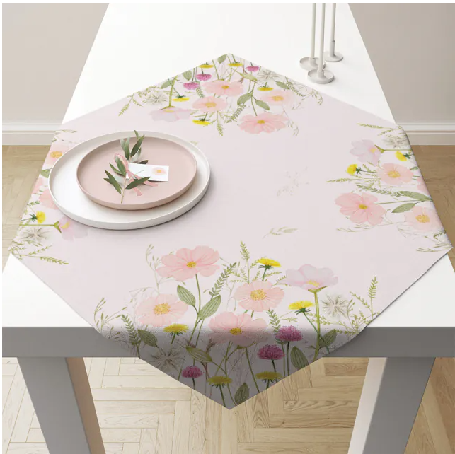Ambiente - Tafelkleed 90x90cm - Pastel flowers pink