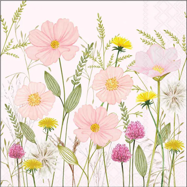 Ambiente - Servetten 33x33cm - Pastel flowers pink