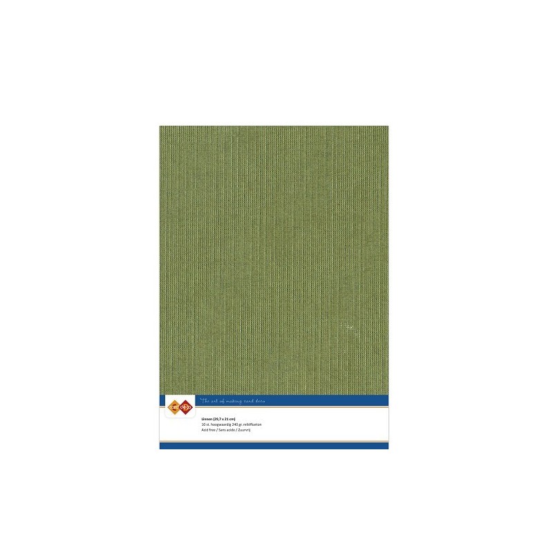 Card Deco, Linnenkarton, Mosgroen, 29,7 x 21 cm - A4 - LKK-A441 Card Deco, Linnenkarton, Mosgroen, 29,7 x 21 cm - A4 - LKK-A441