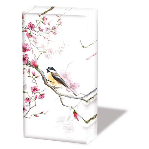 Ambiente - Zakdoeken - Bird & Blossom White Ambiente - Zakdoeken - Bird & Blossom White