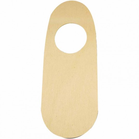 Houten deurhanger met gat - 10x25 cm