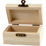 Houten schatkistje - 9x5,2x4,9 cm