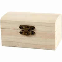 Houten schatkistje - 9x5,2x4,9 cm