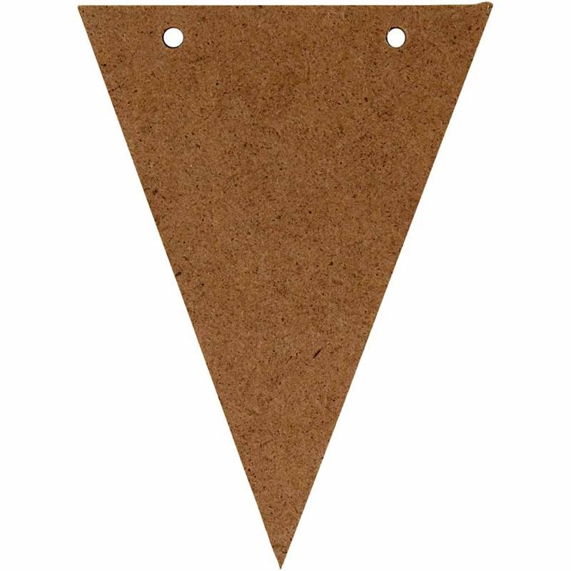 5 Houten Driehoek vlaggetjes - 19x13,5 cm