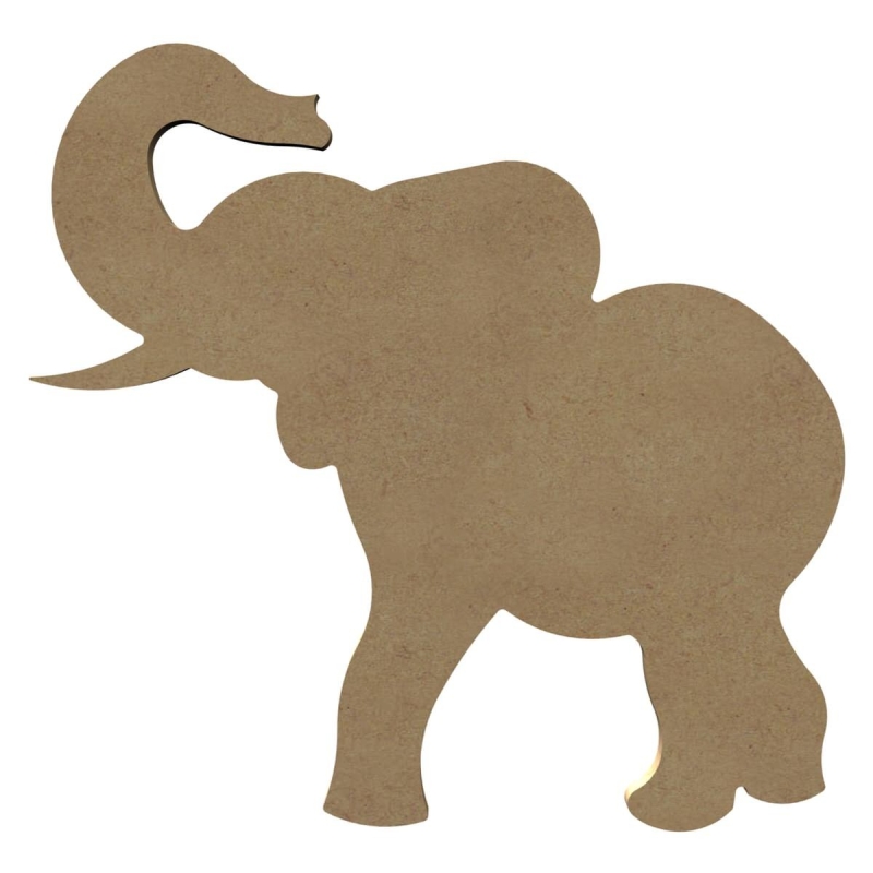 MDF - Figuur Olifant met slurf omhoog - 26cm