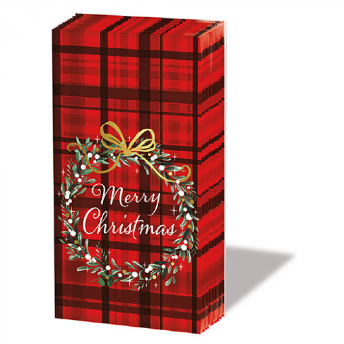 Ambiente - Zakdoeken - Christmas plaid red Ambiente - Zakdoeken - Christmas plaid red