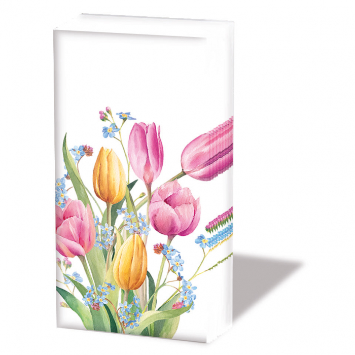 Ambiente Zakdoeken - Tulips bouquet Ambiente Zakdoeken - Tulips bouquet