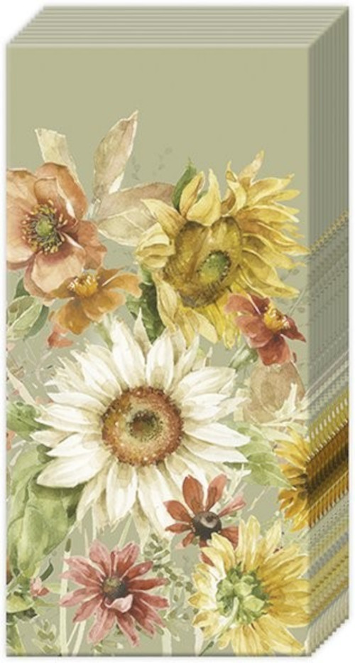 IHR Zakdoeken - Late Summer Flowers Green