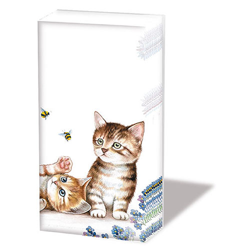 Ambiente Zakdoeken 6 pakjes - Cats And Bees Ambiente Zakdoeken 6 pakjes - Cats And Bees
