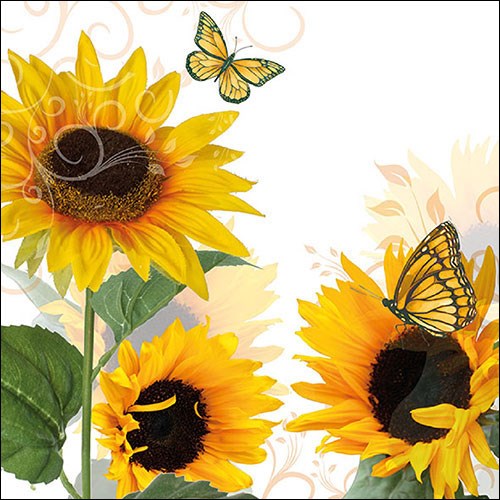 Ambiente Cocktail servet per stuk - Sunny Butterfly