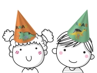 Folat - Hoedjes - Dino Roars - 6 stuks