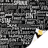 2 Rollen Cadeaupapier 30x200 cm - Sinterklaas Hoge daken en sint Letters