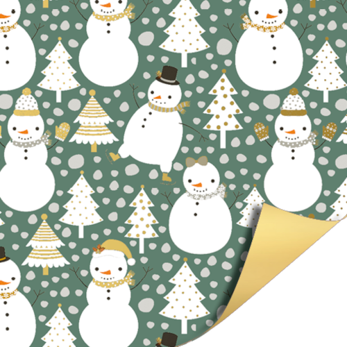 Cadeaupapier 70x200cm - Kerst - Sneeuwpop Cadeaupapier 70x200cm - Kerst - Sneeuwpop