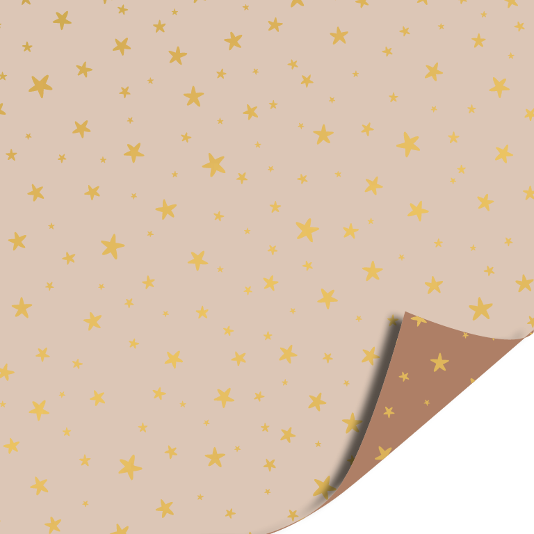 Cadeaupapier 70x200cm - Gele sterren - Beige Bruin Cadeaupapier 70x200cm - Gele sterren - Beige Bruin