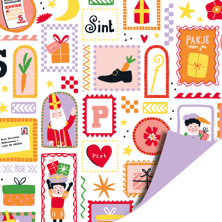 Cadeaupapier 70x200cm - Sinterklaas feest Cadeaupapier 70x200cm - Sinterklaas feest