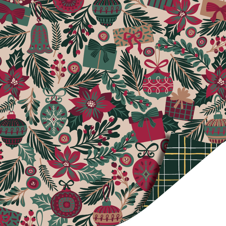 Cadeaupapier 70 cm - Classic Christmas - Kersttakjes - Ruit groen Cadeaupapier 70 cm - Classic Christmas - Kersttakjes - Ruit groen