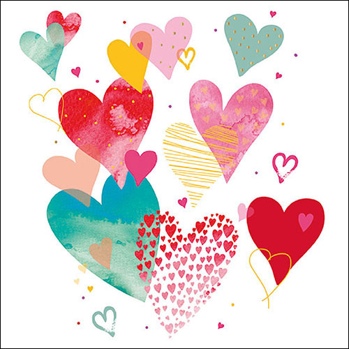 Lunch Servet per stuk - With Love White