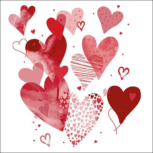 Lunch servet per stuk - With Love Red Lunch servet per stuk - With Love Red