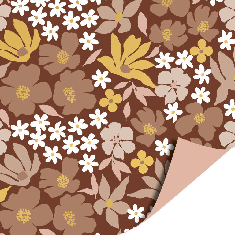 Cadeaupapier 70x200cm - Mokka flowers Cadeaupapier 70x200cm - Mokka flowers