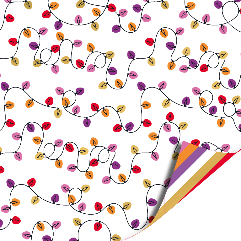 Cadeaupapier 70 cm - Colorful Christmas - Christmas lights Cadeaupapier 70 cm - Colorful Christmas - Christmas lights