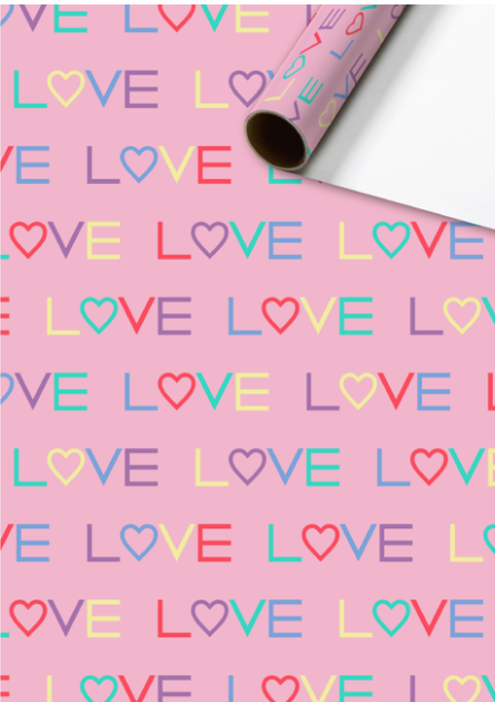 Stewo - Cadeaupapier 70cm Love - Fides - Roze Stewo - Cadeaupapier 70cm Love - Fides - Roze