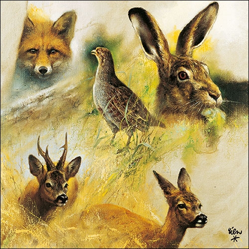 Lunch Servet per stuk - Wild Animals Collage Lunch Servet per stuk - Wild Animals Collage