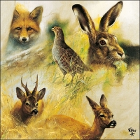 Lunch Servet per stuk - Wild Animals Collage
