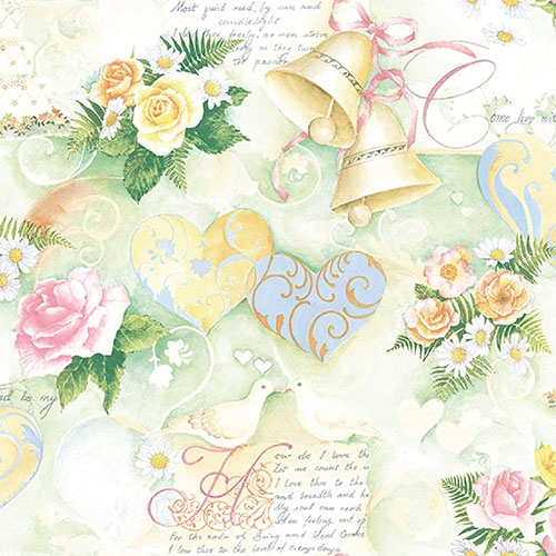 Lunch Servet per stuk - Wedding Bells Green Lunch Servet per stuk - Wedding Bells Green