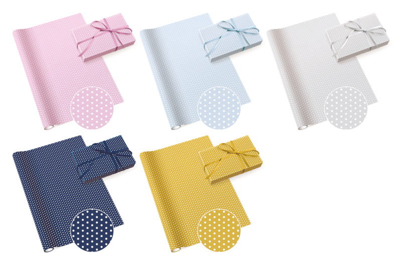 PAW - 5 Rollen Cadeaupapier 70 x 200 cm - Stippen PAW - 5 Rollen Cadeaupapier 70 x 200 cm - Stippen