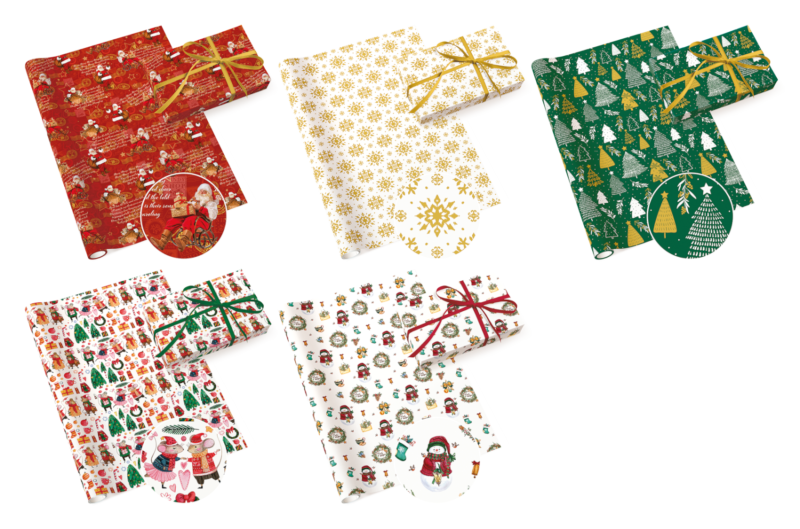 PAW Cadeaupapier 70 cm - Kerstafbeeldingen 2 - 5 stuks PAW Cadeaupapier 70 cm - Kerstafbeeldingen 2 - 5 stuks
