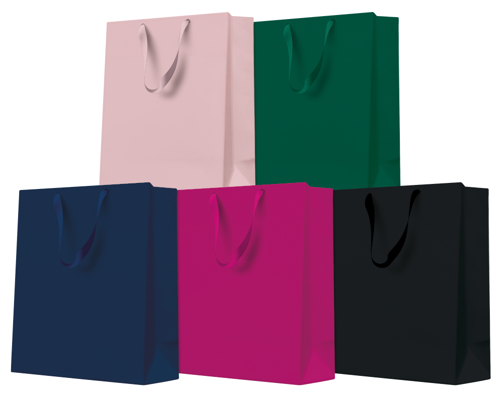 PAW Cadeautassen - Monocolor dark - Medium - 20x25x10cm - 5 stuks PAW Cadeautassen - Monocolor dark - Medium - 20x25x10cm - 5 stuks