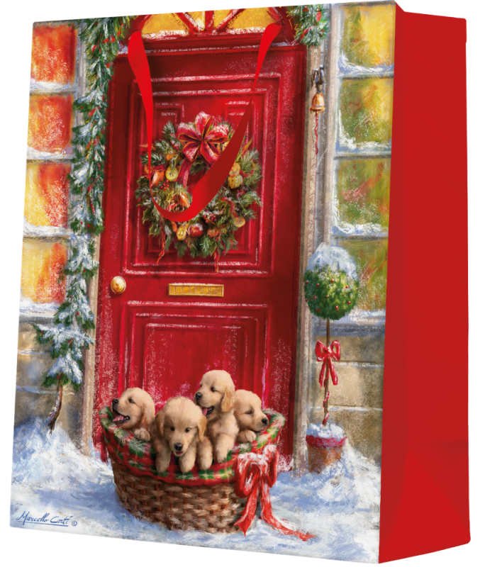 PAW Cadeautas 26,5x33,5x13cm - Basket with puppies - Large PAW Cadeautas 26,5x33,5x13cm - Basket with puppies - Large