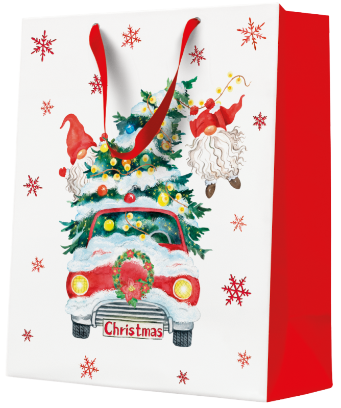 PAW Cadeautas 26,5x33,5x13 cm - Christmas Gnomes with tree - Large PAW Cadeautas 26,5x33,5x13 cm - Christmas Gnomes with tree - Large