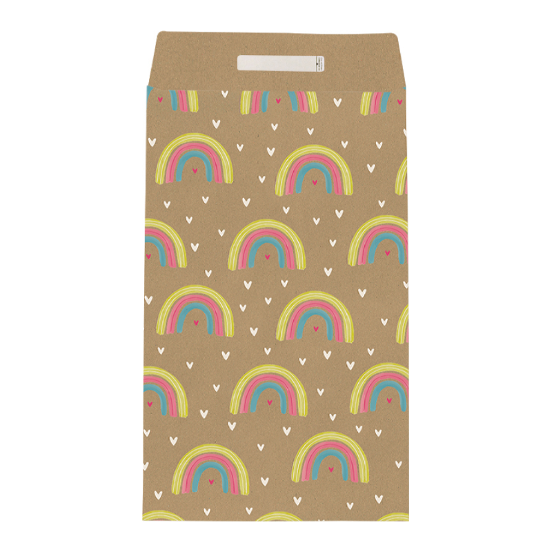 Stewo - Cadeauzakje 12x22 cm - Regenboog - Bruin - Chilly - 10 stuks Stewo - Cadeauzakje 12x22 cm - Regenboog - Bruin - Chilly - 10 stuks