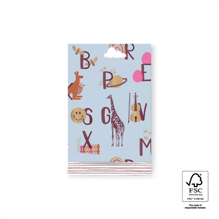 House Of Products - Cadeauzakjes 12x19 cm - X-mas - ABC Light blue - 10 stuks House Of Products - Cadeauzakjes 12x19 cm - X-mas - ABC Light blue - 10 stuks