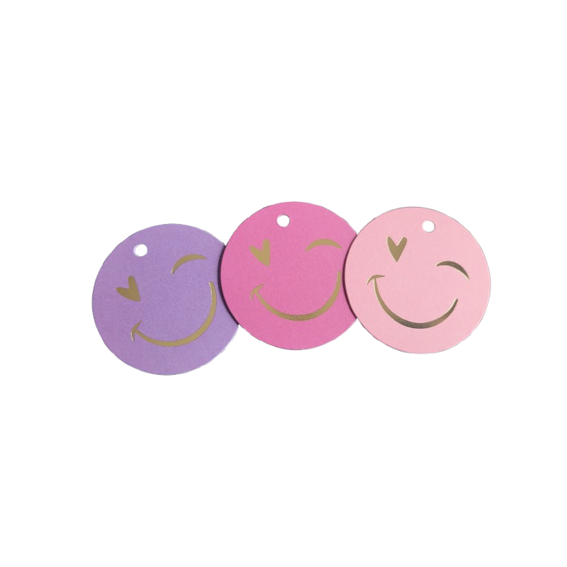 Kassaplan - Cadeaulabels - Smiley - Paars - Roze - 6 stuks Kassaplan - Cadeaulabels - Smiley - Paars - Roze - 6 stuks